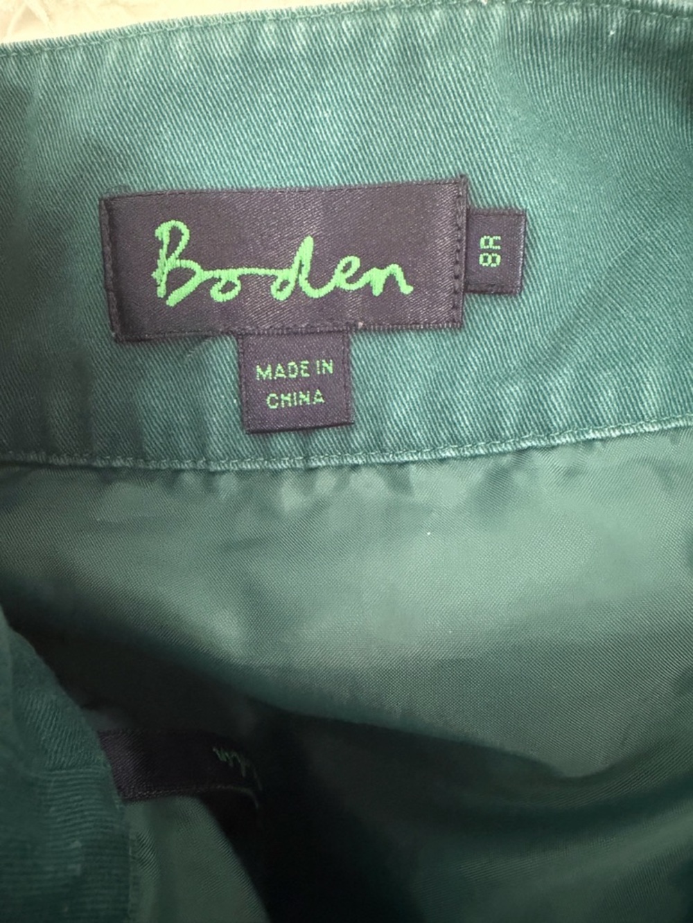 Boden Teal A-Line Skirt with Yellow Embroidered Motif - Picture 6 of 8